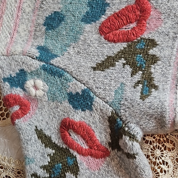 Sundance Bold Botanic Scoop Neck Hand Embroidered Wool Blend Sweater - Picture 7 of 14